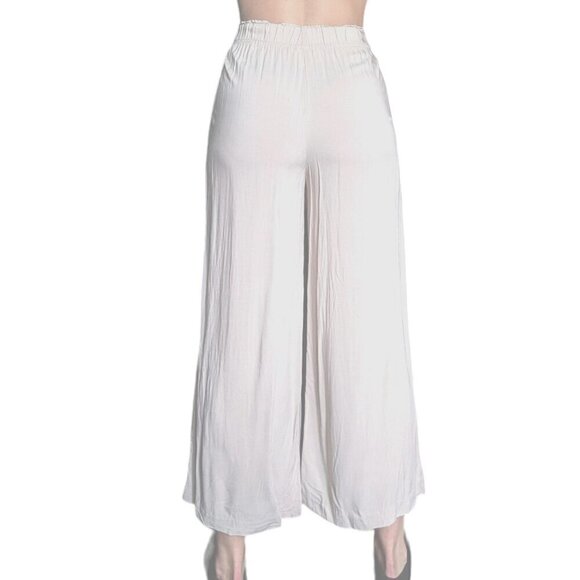 H&M Beige  Wide Leg Flowy Plants with Side Pockets Women Size Small - Picture 3 of 6